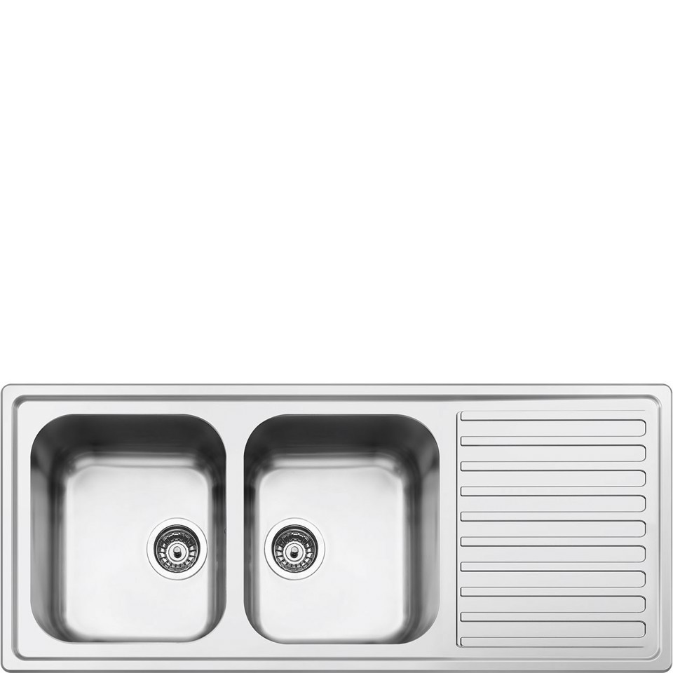 Smeg LLR116-2 lavello Lavello montato su piano Rettangolare Stainless steel Made in Italy