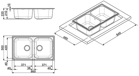 Smeg LZ862P lavello Sintetico