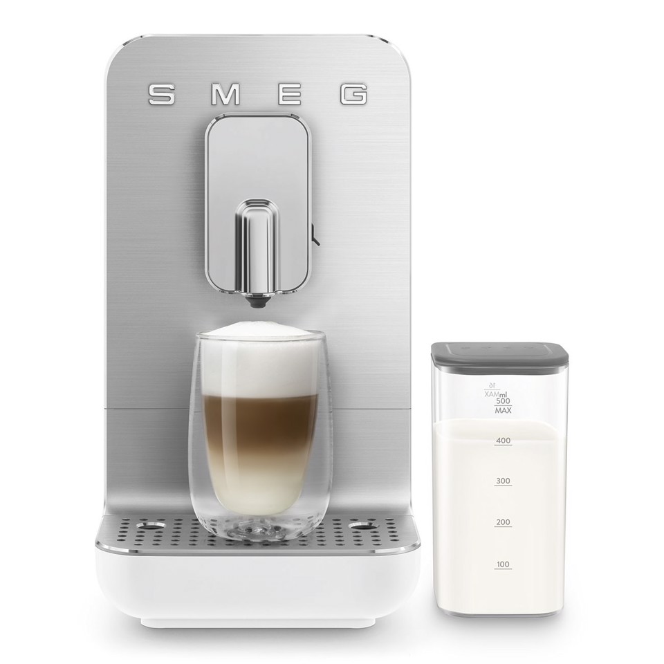 Smeg Macchina da Caffè Automatica con sistema latte Collezione Aesthetic – Bianco – BCC13WHMEU