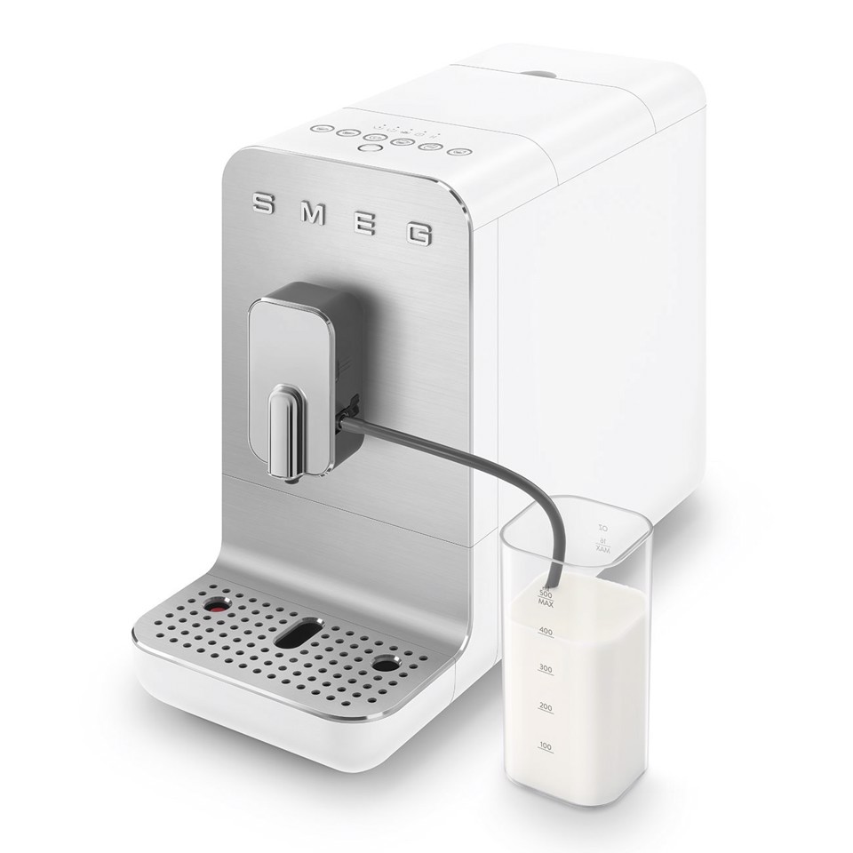Smeg Macchina da Caffè Automatica con sistema latte Collezione Aesthetic – Bianco – BCC13WHMEU