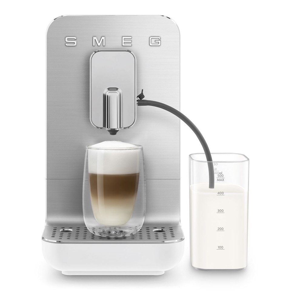 Smeg Macchina da Caffè Automatica con sistema latte Collezione Aesthetic – Bianco – BCC13WHMEU