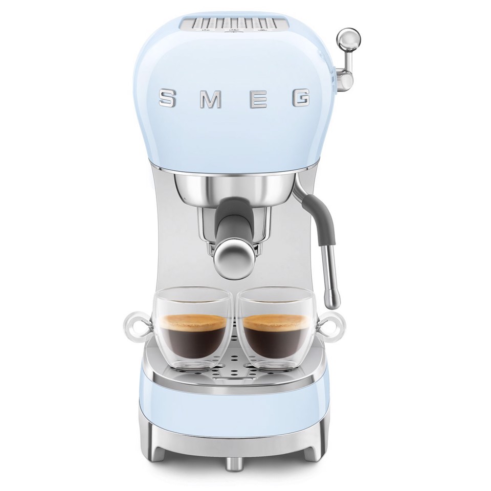 Smeg Macchina da Caffè Espresso Manuale 50's Style – Azzurro LUCIDO – ECF02PBEU