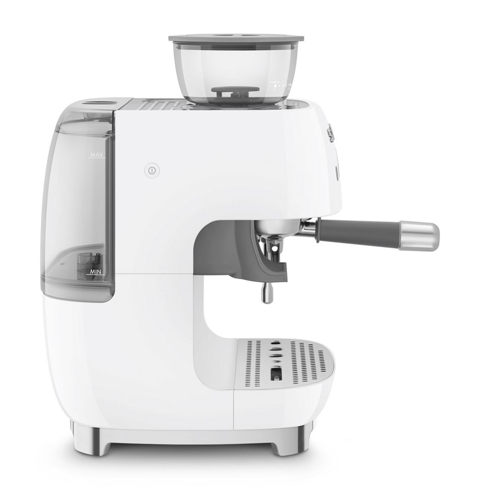 Smeg Macchina da Caffè Espresso Manuale con macinacaffè integrato 50's Style – Bianco LUCIDO – EGF03WHEU