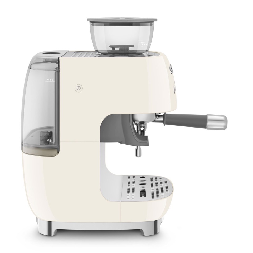 Smeg Macchina da Caffè Espresso Manuale con macinacaffè integrato 50's Style – Panna LUCIDO – EGF03CREU