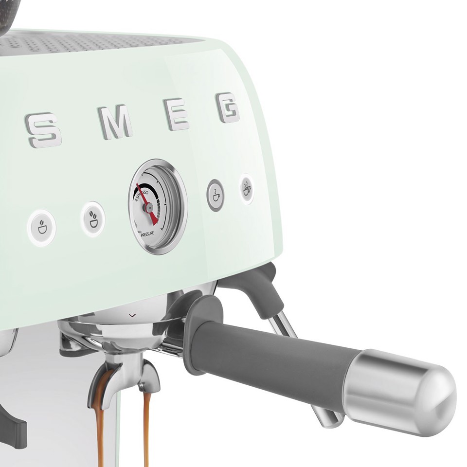 Smeg Macchina da Caffè Espresso Manuale con macinacaffè integrato 50's Style – Verde Pastello LUCIDO – EGF03PGEU