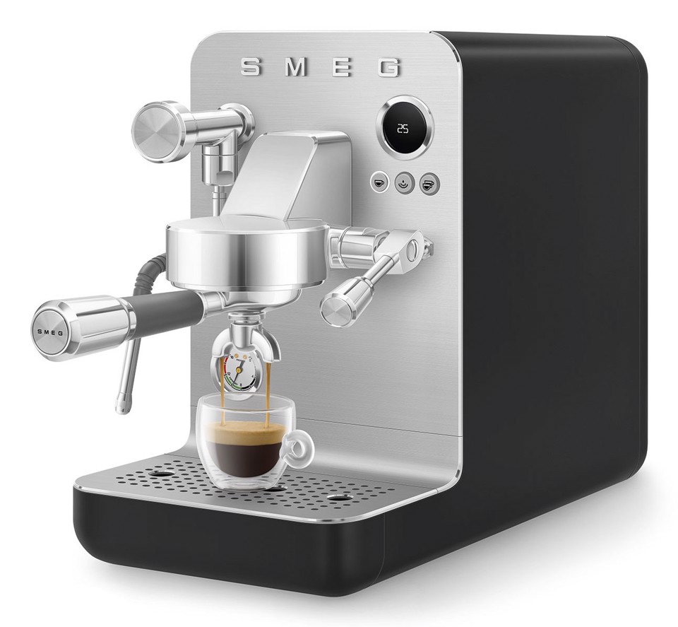 Smeg Macchina da caffè espresso Minipro Linea Collezione - Nero Opaco - EMC02BLMEU