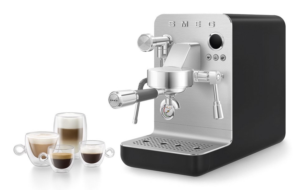 Smeg Macchina da caffè espresso Minipro Linea Collezione - Nero Opaco - EMC02BLMEU