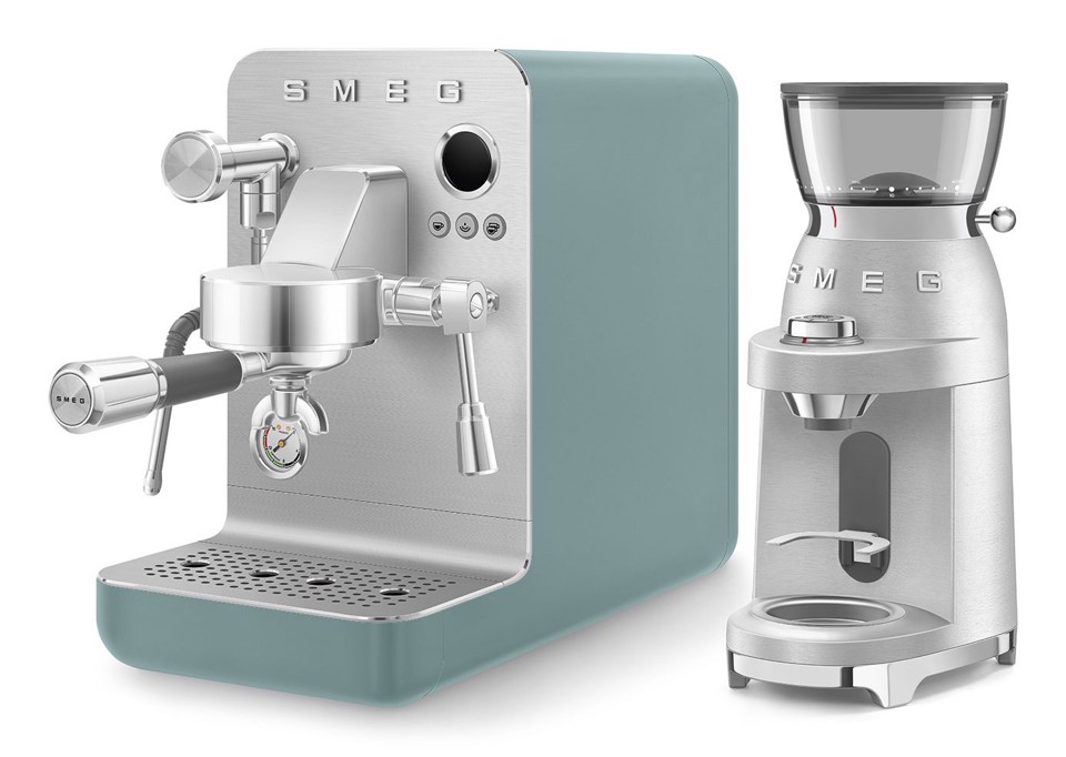 Smeg Macchina da caffè espresso Minipro Linea Collezione - Verde Smeraldo Opaco - EMC02EGMEU