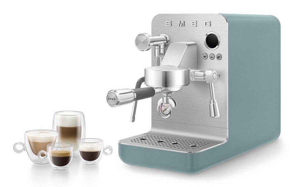 Smeg Macchina da caffè espresso Minipro Linea Collezione - Verde Smeraldo Opaco - EMC02EGMEU