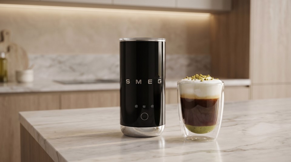 Smeg MFF02BLEU montalatte e scaldalatte Nero