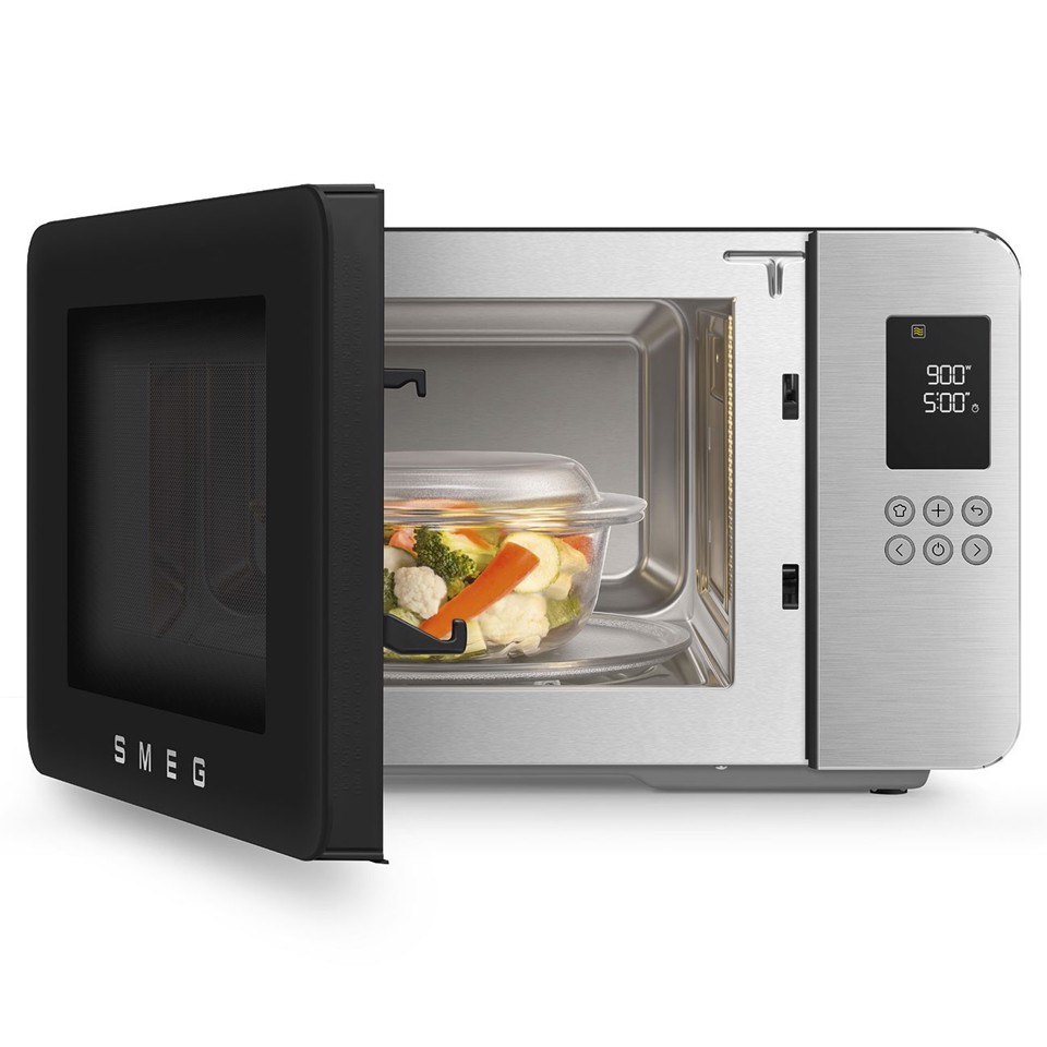 Smeg MOC01BLMEU forno a microonde Nero Microonde con grill Superficie piana 29 L 1450 W