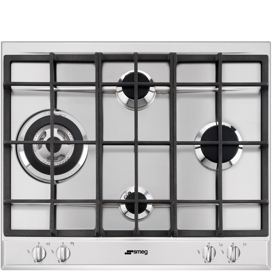 Smeg P261XGH piano cottura Acciaio inox Da incasso 60 cm Gas 4 Fornello(i) Made in Italy