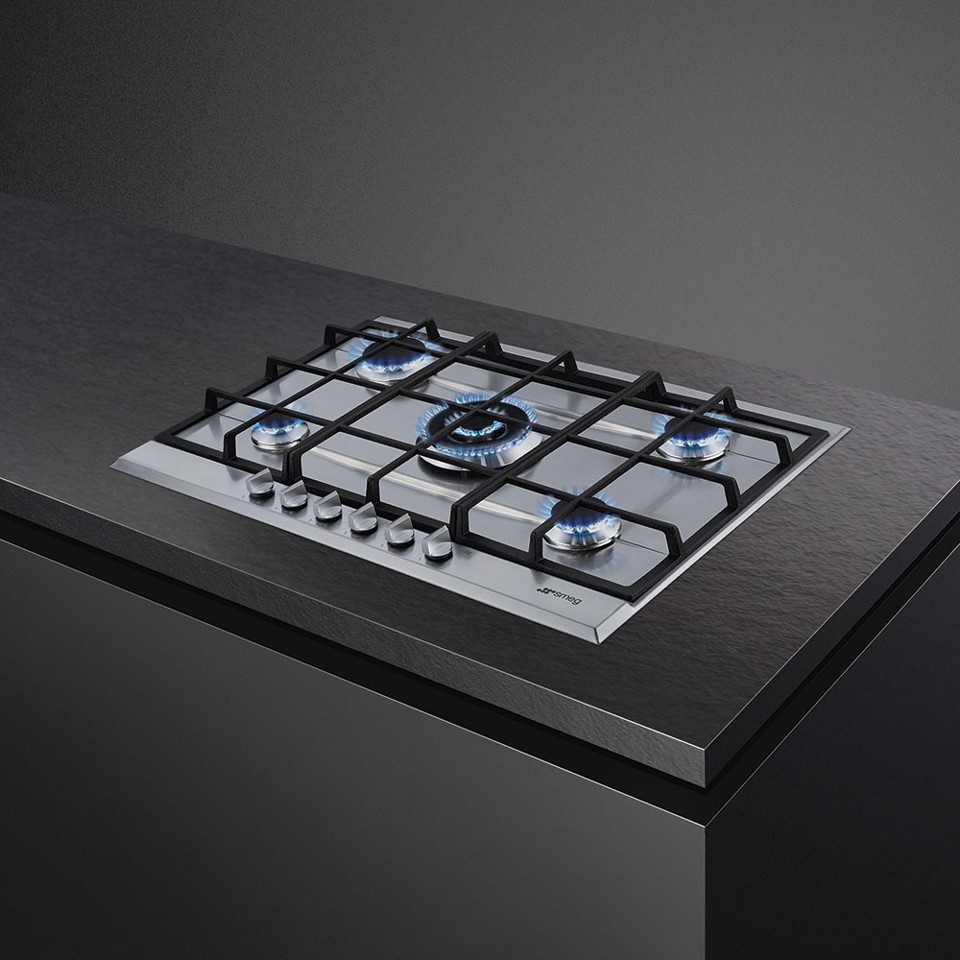 Smeg P272XGH piano cottura Acciaio inossidabile Da incasso Gas 5 Fornello(i)