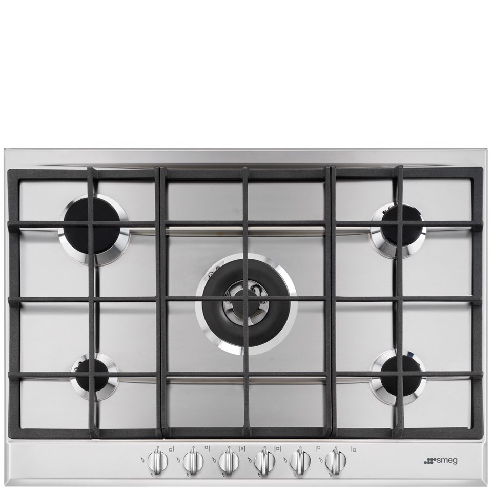 Smeg P272XGH piano cottura Acciaio inox Da incasso 75 cm Gas 5 Fornello(i) Made in Italy