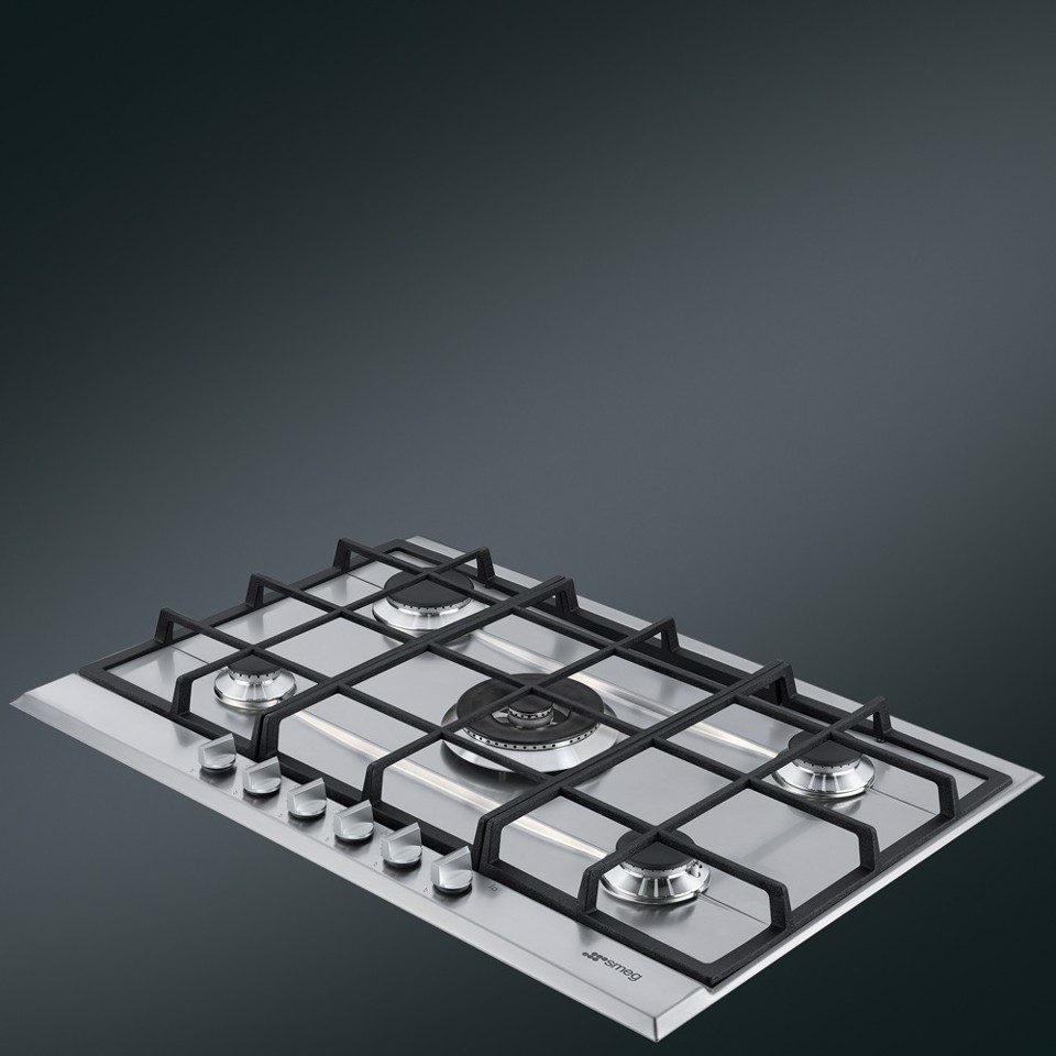 Smeg P272XGH piano cottura Acciaio inox Da incasso 75 cm Gas 5 Fornello(i) Made in Italy
