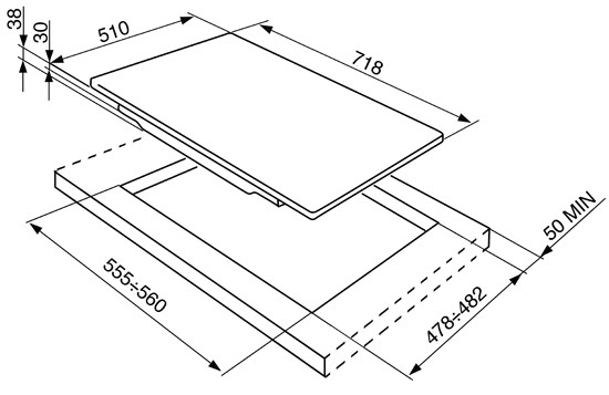 Smeg P705ES piano cottura Acciaio inossidabile Da incasso Gas 5 Fornello(i)