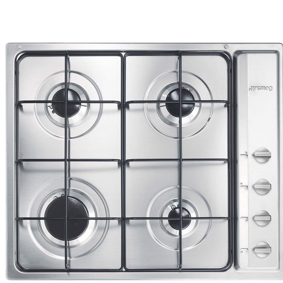 Smeg S64S piano cottura Acciaio inox Da incasso 60 cm Gas 4 Fornello(i) Made in Italy