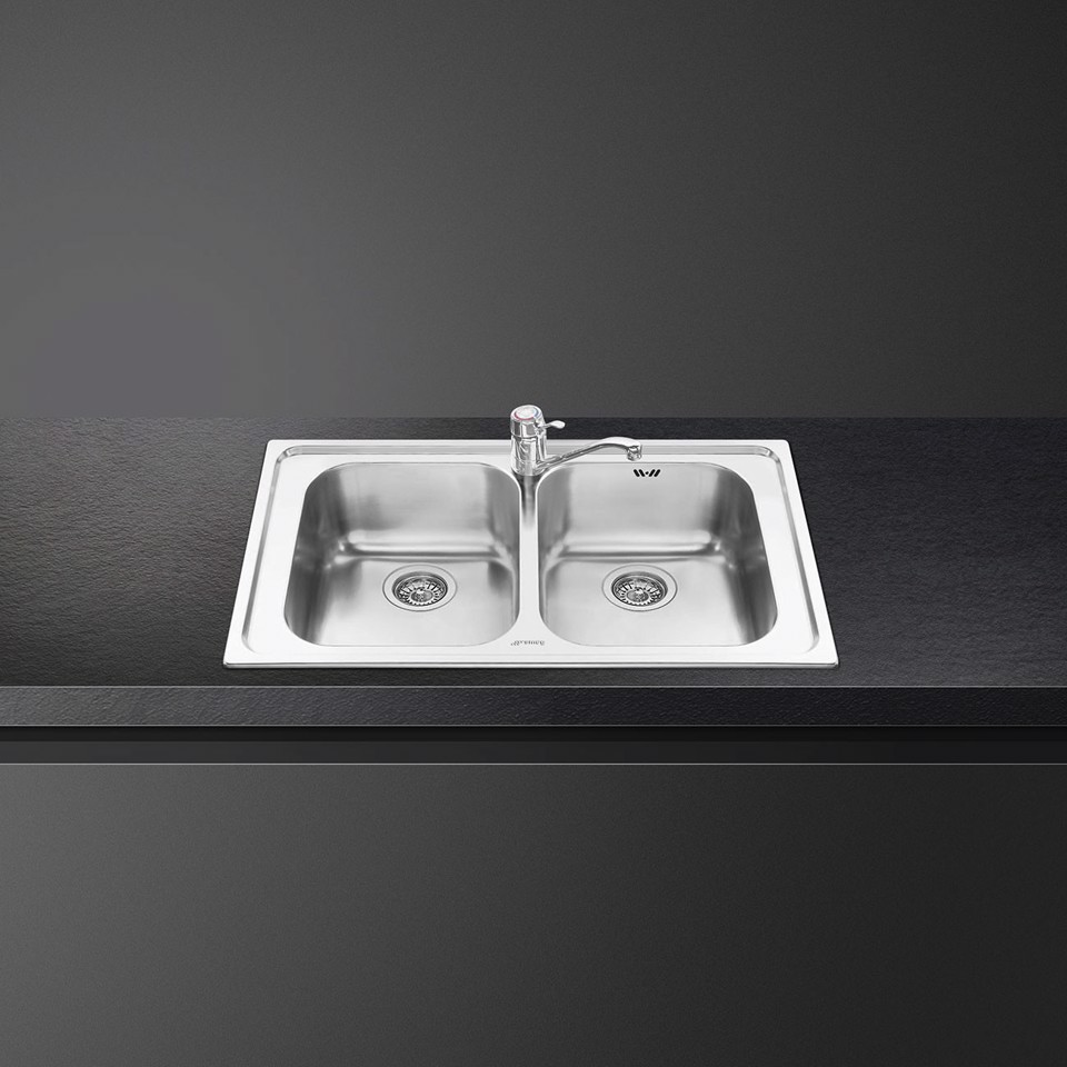 Smeg SP862 lavello Lavello montato su piano Rettangolare Stainless steel Made in Italy