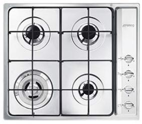 Smeg SR64S piano cottura Acciaio inossidabile Da incasso 60 cm Gas 4 Fornello(i) Made in Italy