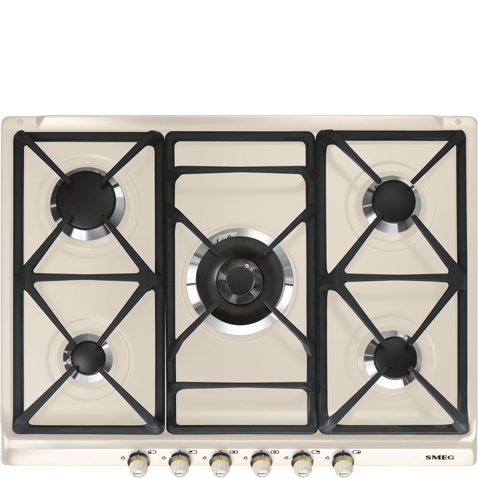 Smeg SR775PO piano cottura Crema Da incasso Gas 5 Fornello(i) Made in Italy