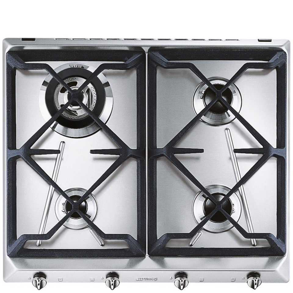 Smeg SRV564GH3 piano cottura Acciaio inox Da incasso 60 cm Gas 4 Fornello(i) Made in Italy