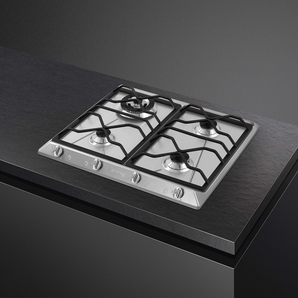 Smeg SRV564O piano cottura Acciaio inossidabile Da incasso 60 cm Gas 4 Fornello(i)