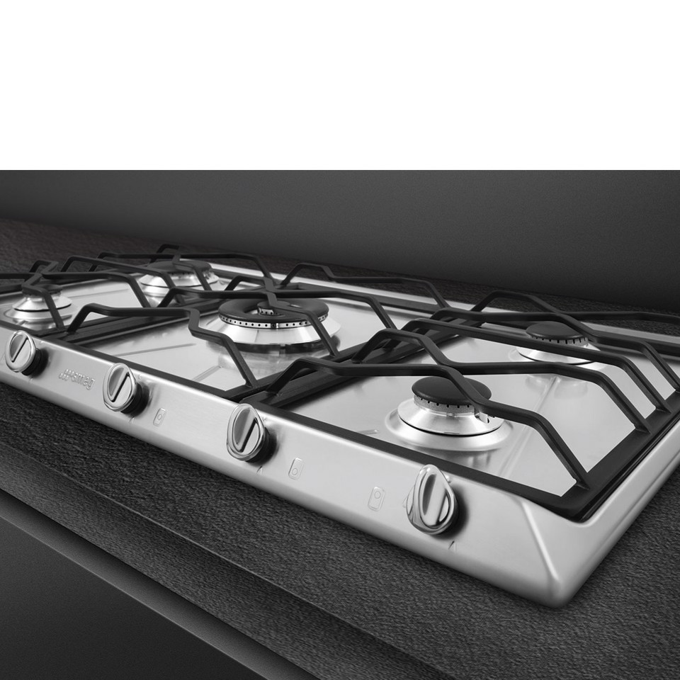 Smeg SRV596O piano cottura Acciaio inox Da incasso 90 cm Gas 5 Fornello(i) Made in Italy