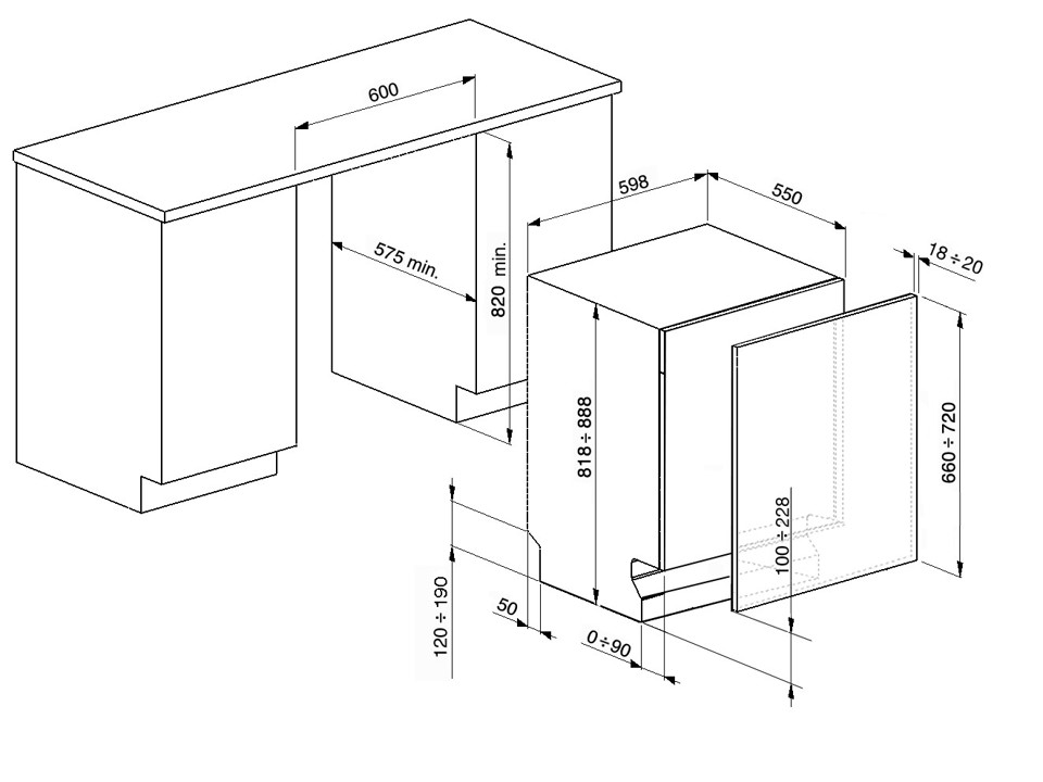 Smeg STP66232 lavastoviglie A scomparsa totale 13 coperti E