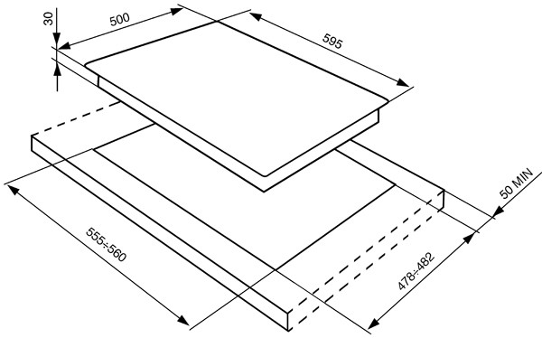Smeg SV564-3 piano cottura Acciaio inossidabile Da incasso Gas 4 Fornello(i)