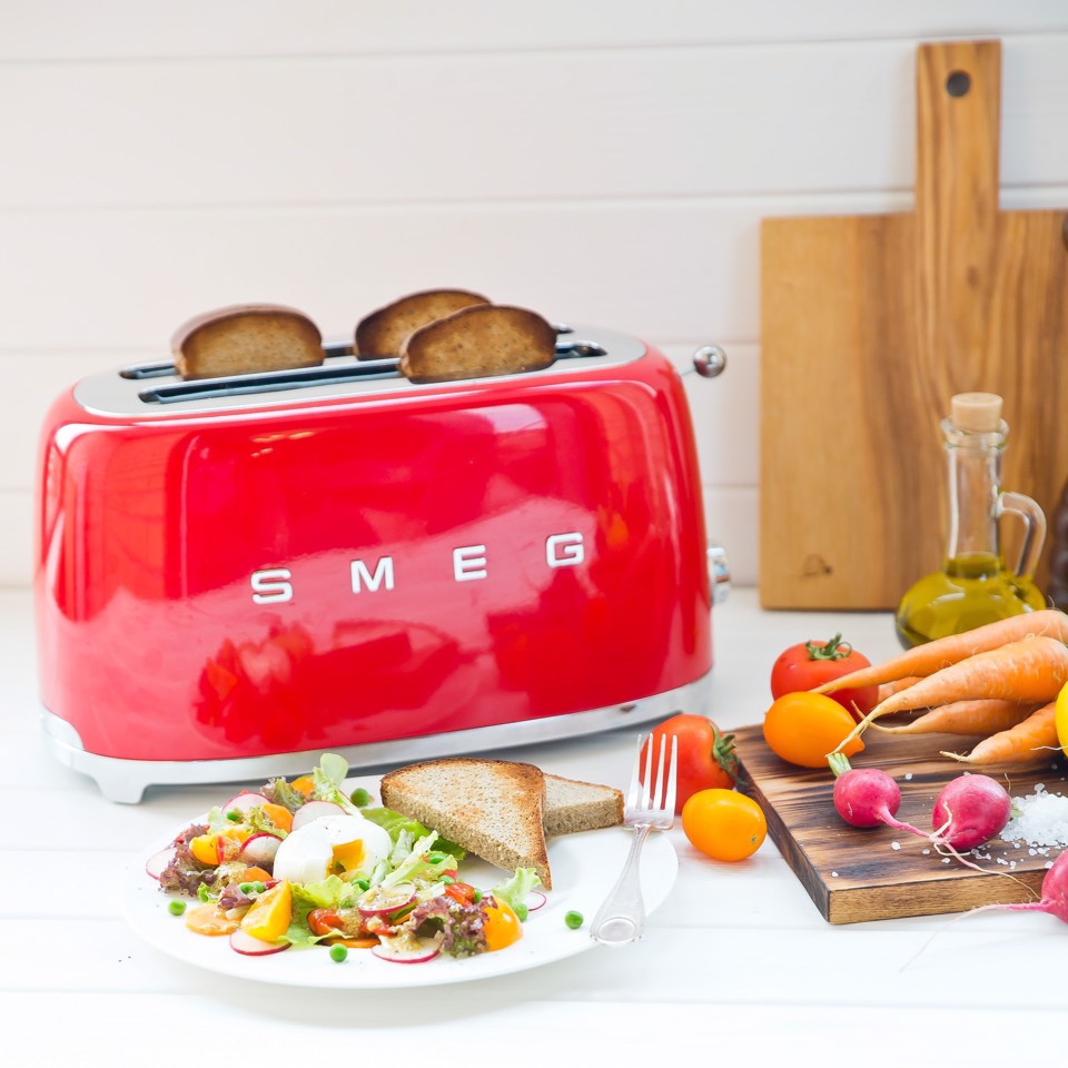 Smeg Tostapane 50's Style – Rosso LUCIDO 2x4 – TSF02RDEU
