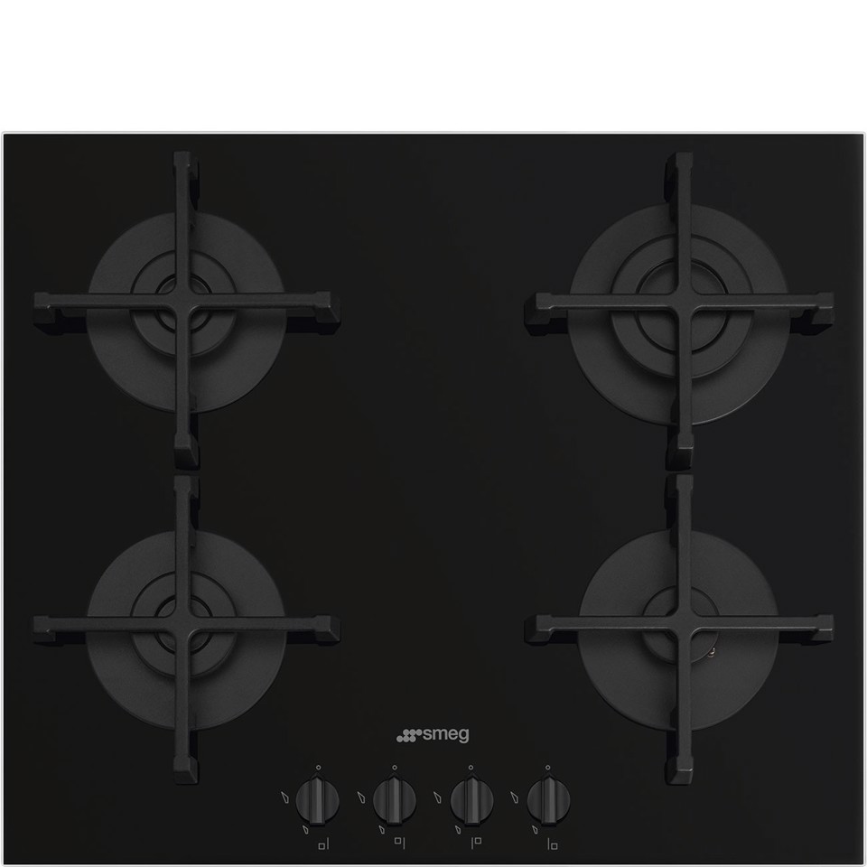 Smeg Universal PV264B piano cottura Nero Da incasso 60 cm Gas 4 Fornello(i) Made in Italy