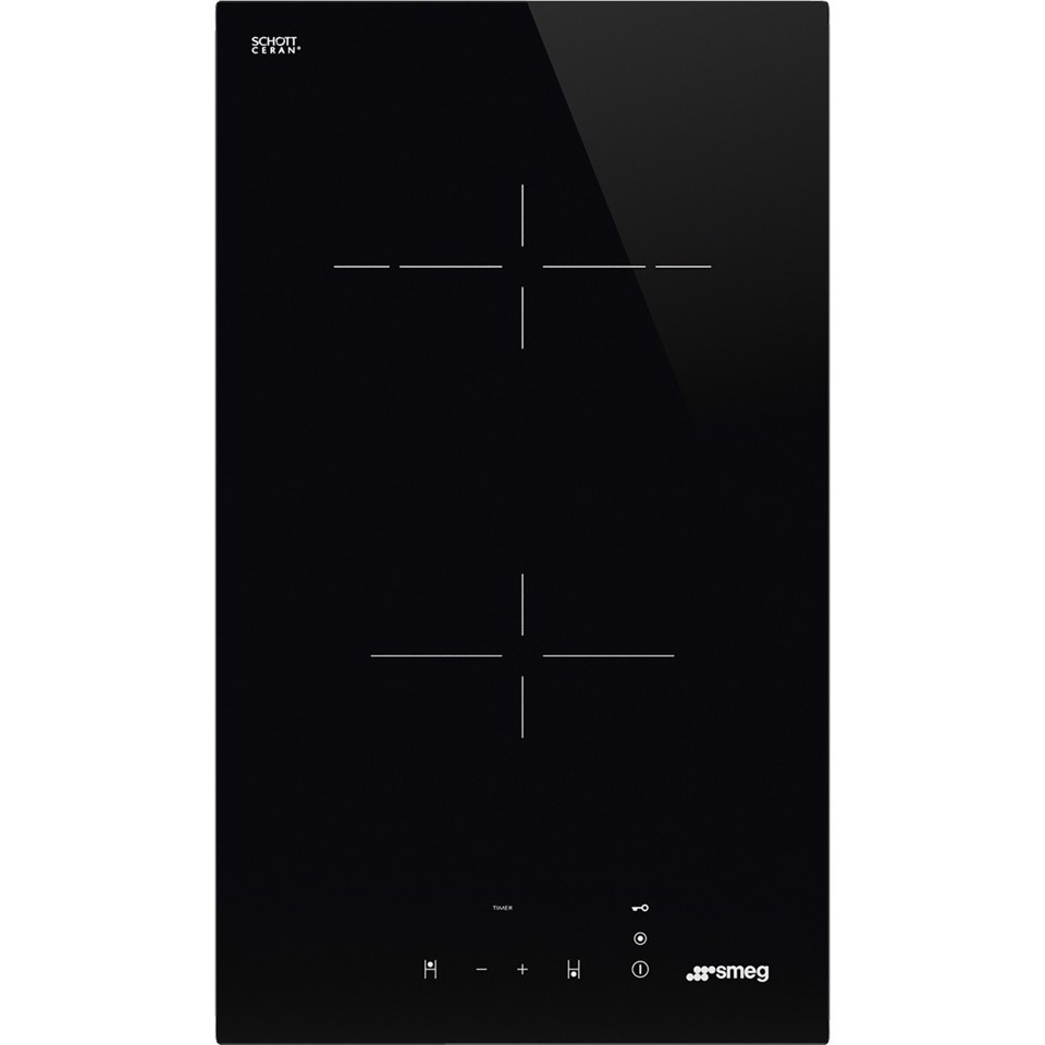 Smeg Universal SE232TD1 piano cottura Nero Da incasso 30 cm Piano cottura a induzione 2 Fornello(i)