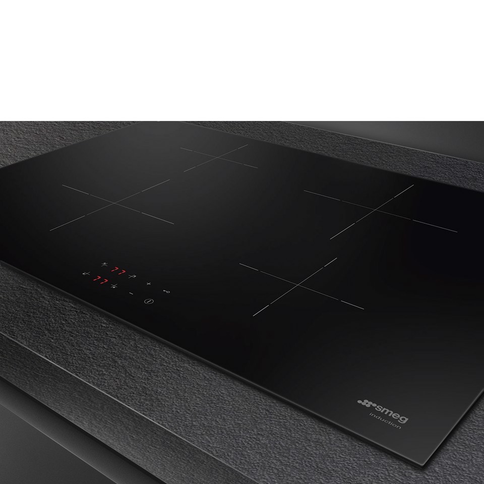 Smeg Universal SI2741D piano cottura Nero Da incasso 75 cm Piano cottura a induzione 4 Fornello(i) Made in Italy