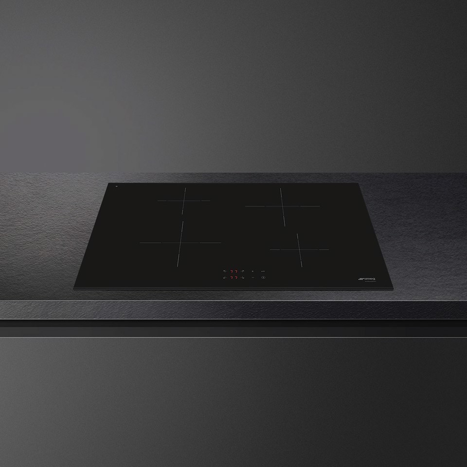 Smeg Universal SI2741D piano cottura Nero Da incasso 75 cm Piano cottura a induzione 4 Fornello(i) Made in Italy