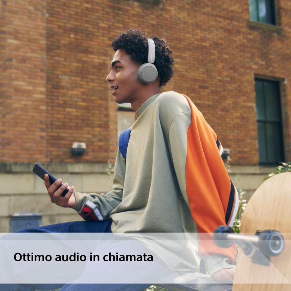 Sony Cuffie Bluetooth wireless WH-CH520 - Durata della batteria fino a 50 ore con ricarica rapida, stile on-ear - Bianco