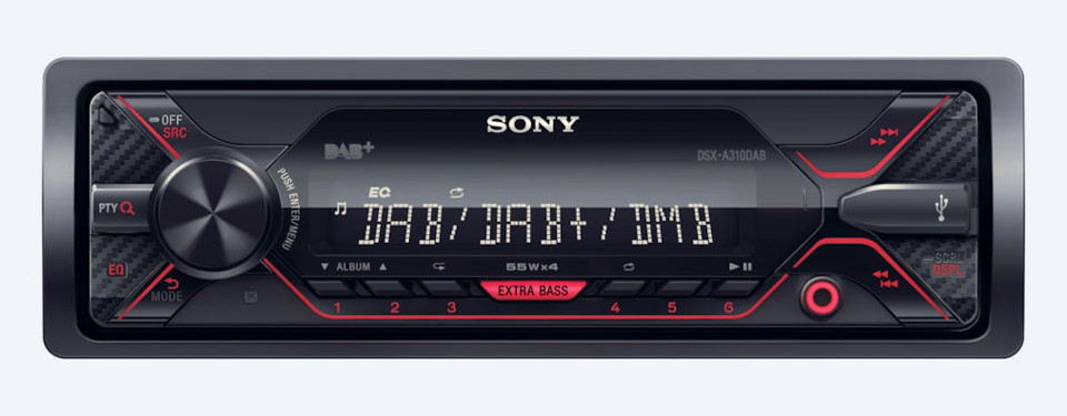 Sony DSX-A310DAB Autoradio Dab/Dab Plus con usb Nero, Rosso 220 W