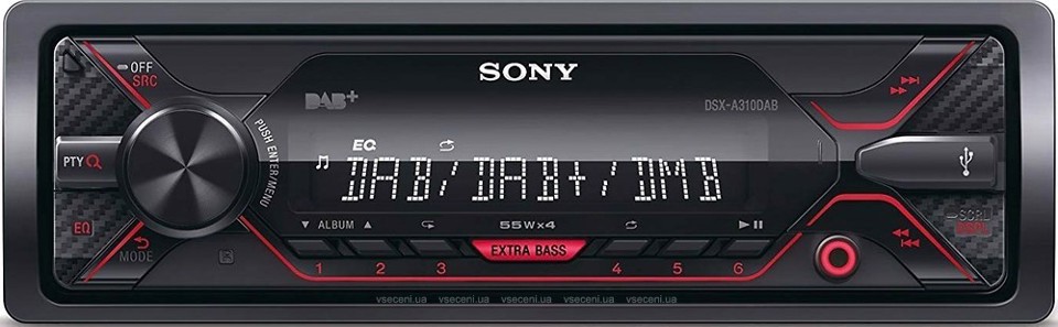 Sony DSX-A310KIT  Autoradio Dab/Dab Plus con usb Nero, Rosso 220 W
