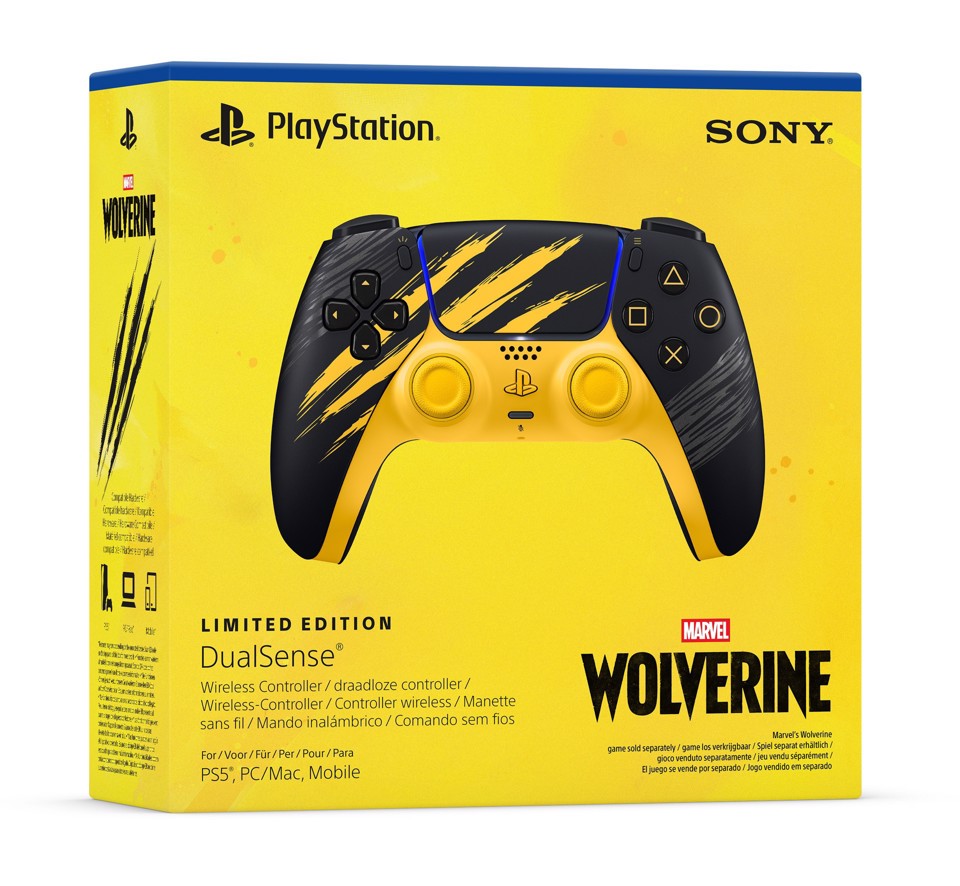 Sony Interactive Entertainment Controller wireless DualSense - Marvel's Wolverine Battle Yellow Limited Edition