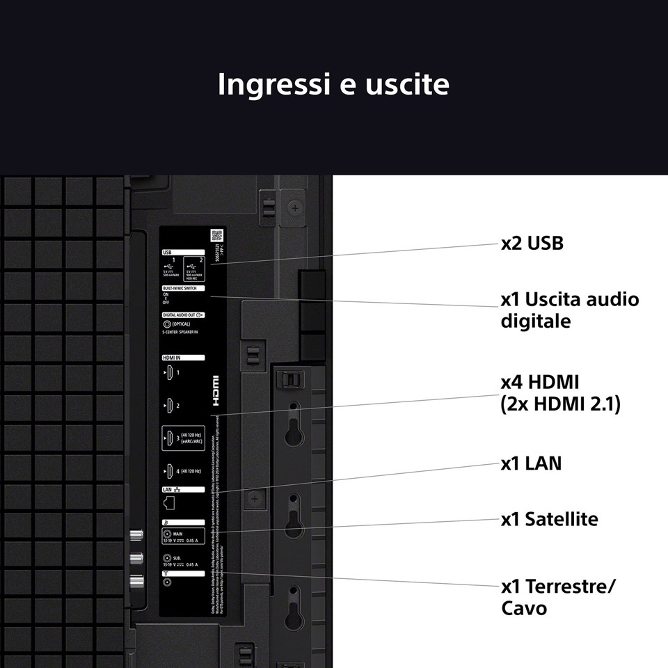 Sony K-65XR8M2 165,1 cm (65") 4K Ultra HD OLED Smart TV Wi-Fi Nero
