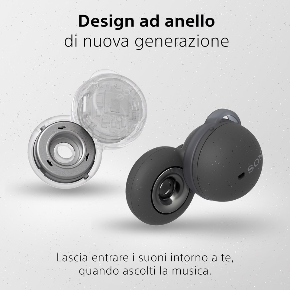 Sony LinkBuds - Auricolari True Wireless con Driver ad anello, Ottimizzate per Google Assistant, Amazon Alexa, Microfono Integrato per chiamate, Batteria fino a 17.5 ore (Bianco)