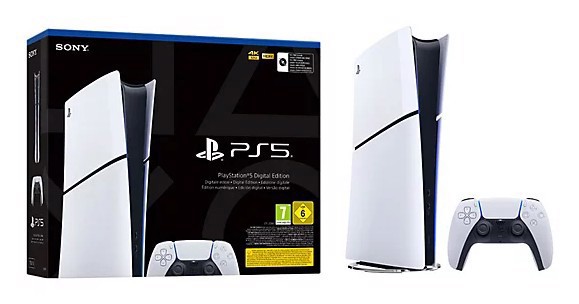 Sony PlayStation 5 Digital Edition 825 GB Wi-Fi Nero, Bianco