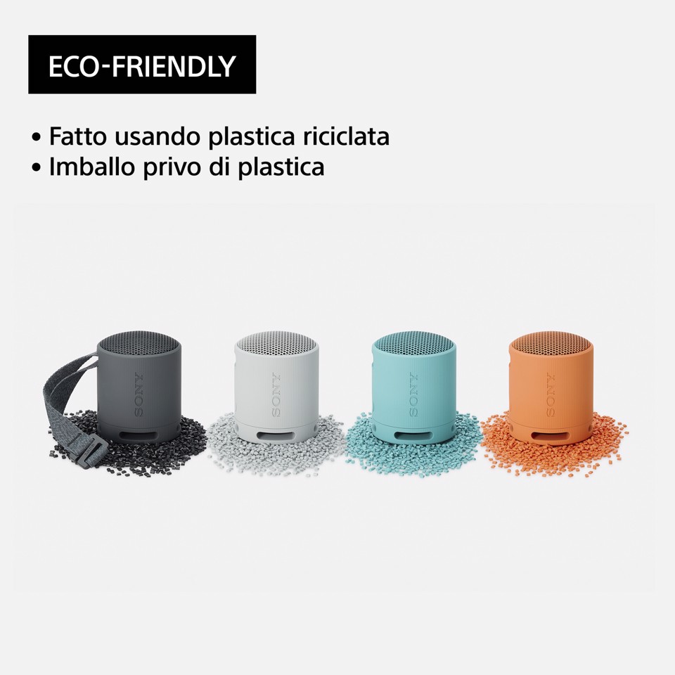 Sony SRS-XB100 - Speaker Wireless Bluetooth, portatile, leggero, compatto, da esterno, da viaggio, resistente IP67 impermeabile e antipolvere, batteria da 16 ore, cinturino versatile, chiamate in vivavoce - Blu