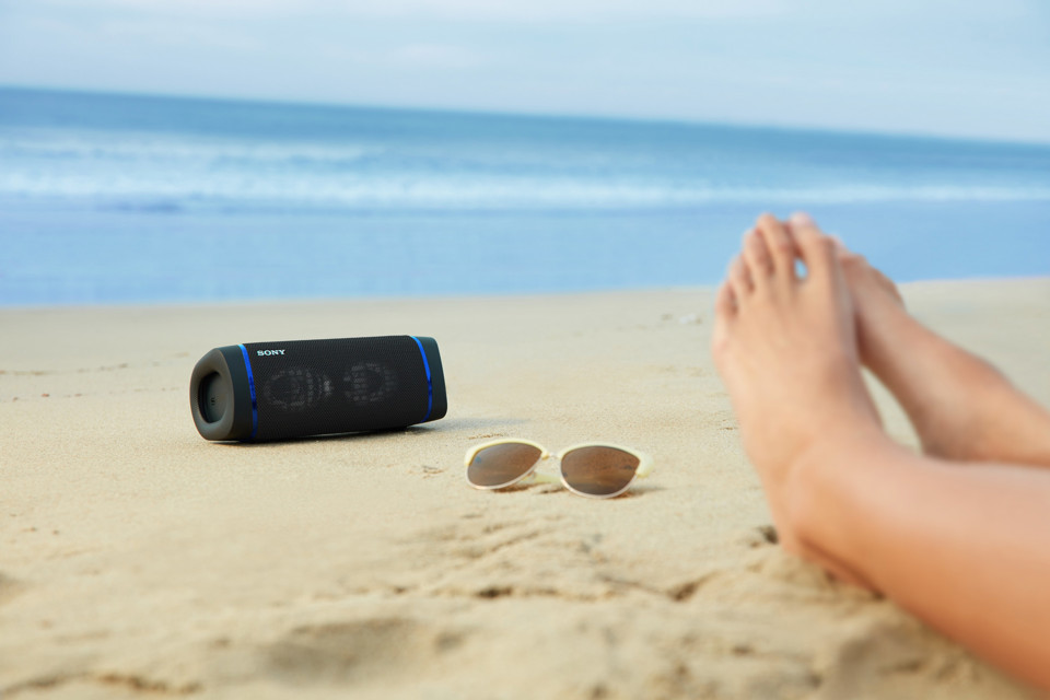 Sony SRS XB33 - Speaker bluetooth waterproof, cassa portatile con autonomia fino a 24 ore e effetti luminosi (Nero)