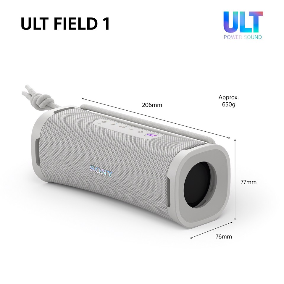 Sony ULT FIELD 1 - Speaker portatile wireless Bluetooth con ULT POWER SOUND, bassi potenti, IP67, impermeabile, antipolvere, antiurto, batteria da 12 ore, qualità chiamata chiara, anche da esterno, viaggio