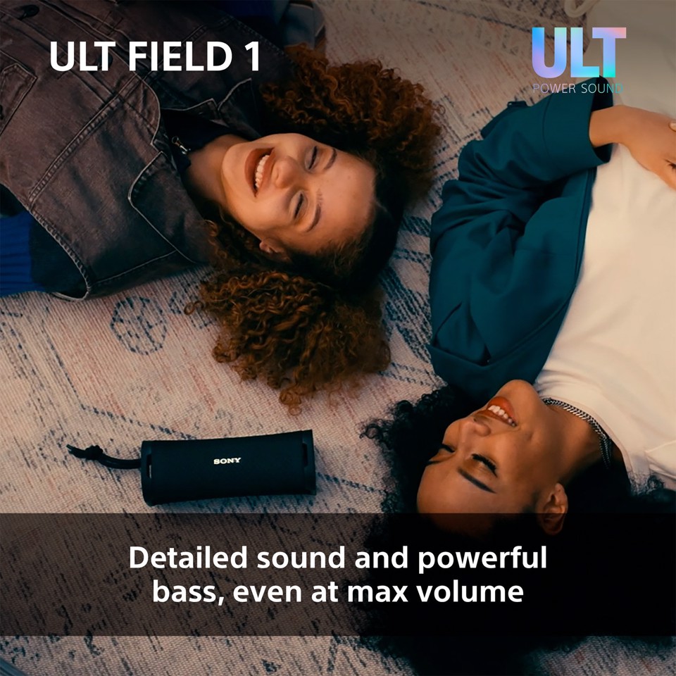 Sony ULT FIELD 1 Speaker portatile wireless Bluetooth con ULT POWER SOUND, bassi potenti, IP67, impermeabile, antipolvere, antiurto, batteria da 12 ore, qualità chiamata chiara, anche da esterno, viaggio