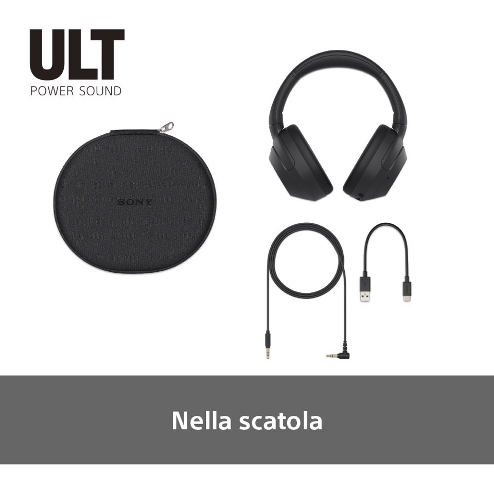 Sony ULT WEAR - Cuffie Bluetooth Wireless con ULT POWER SOUND, bassi profondi, Noise Cancelling, ottima qualità delle chiamate, durata della batteria fino a 30 ore, IOS e Android