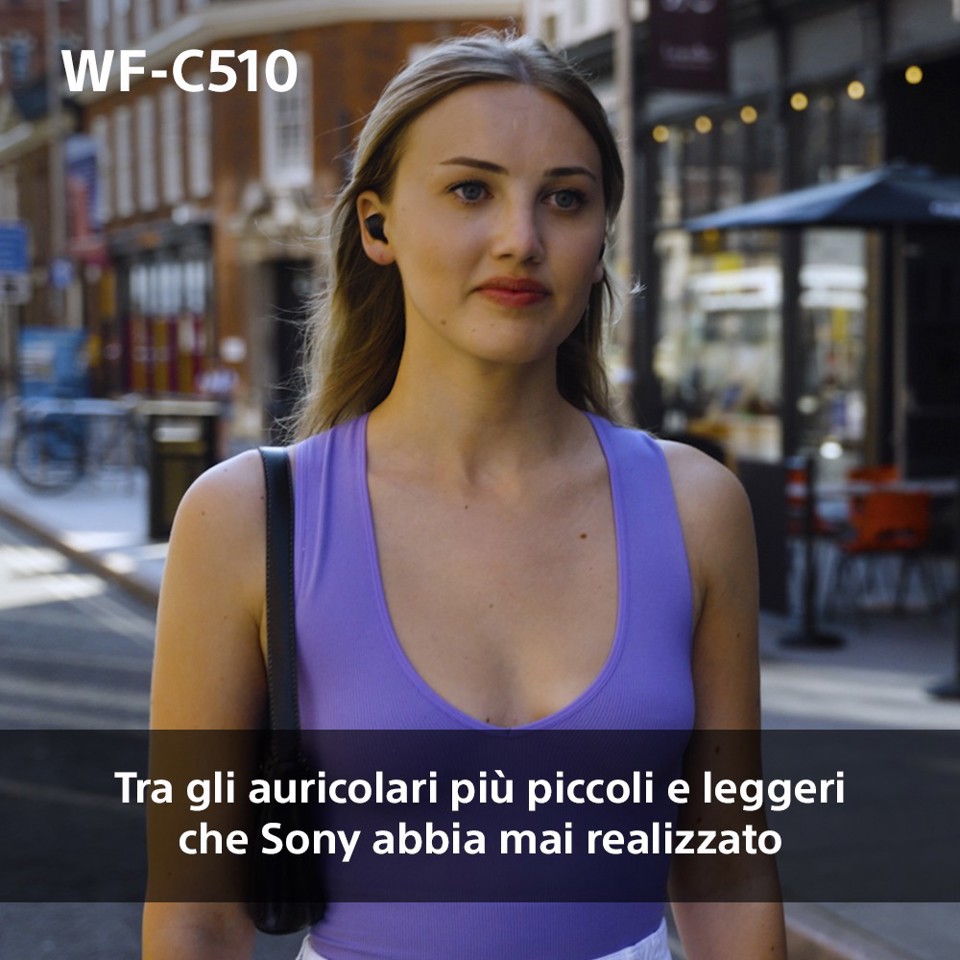 Sony WF-C510 | Cuffie True Wireless - Suono di alta qualità, Equalizzatore personalizzabile, Design Confortevole, Batteria da 22 ore, Ricarica Rapida, Connessione Multipoint Bluetooth, Ambient Sound Mode, Spotify Tap, Classificazione IPX4 - Nero