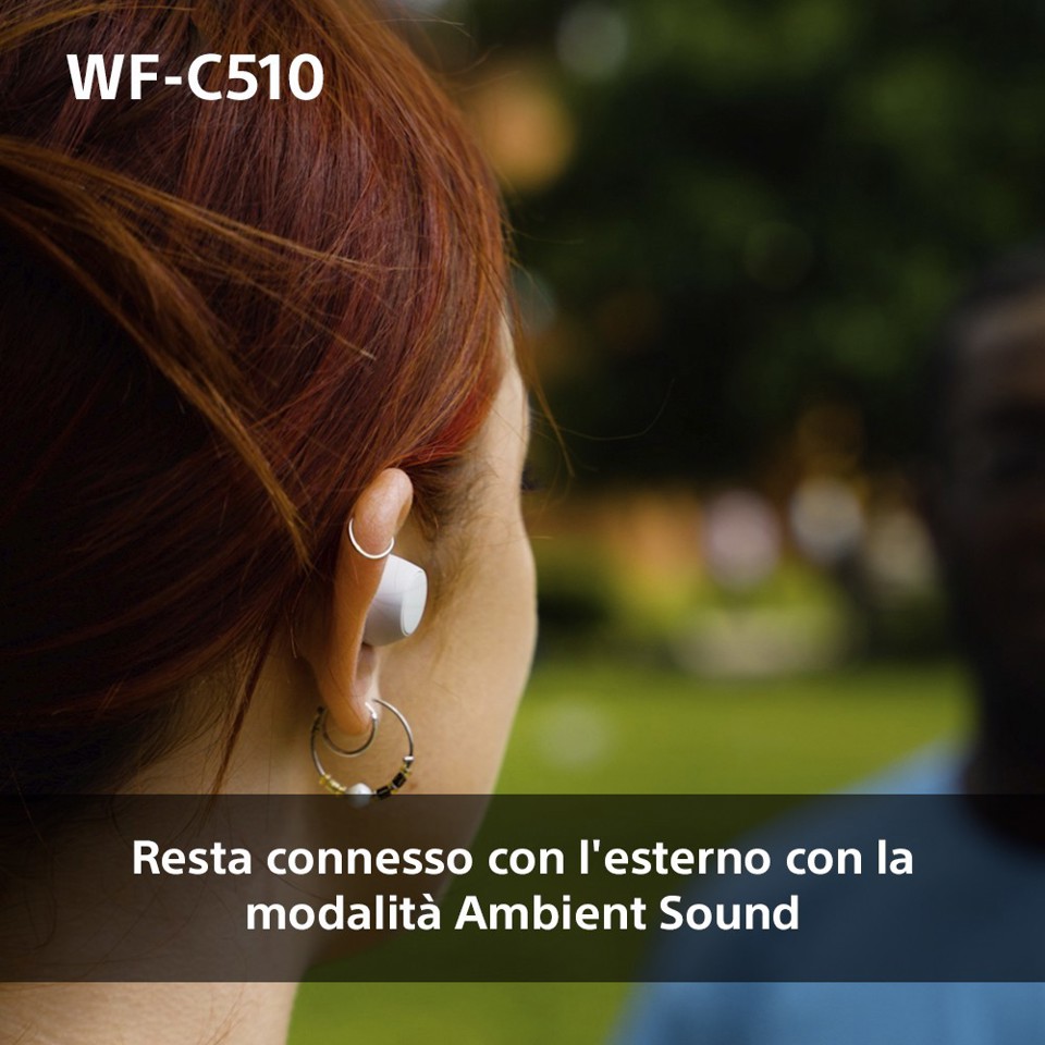 Sony WF-C510 | Cuffie True Wireless - Suono di alta qualità, Equalizzatore personalizzabile, Design Confortevole, Batteria da 22 ore, Ricarica Rapida, Connessione Multipoint Bluetooth, Ambient Sound Mode, Spotify Tap, Classificazione IPX4 - Bianco