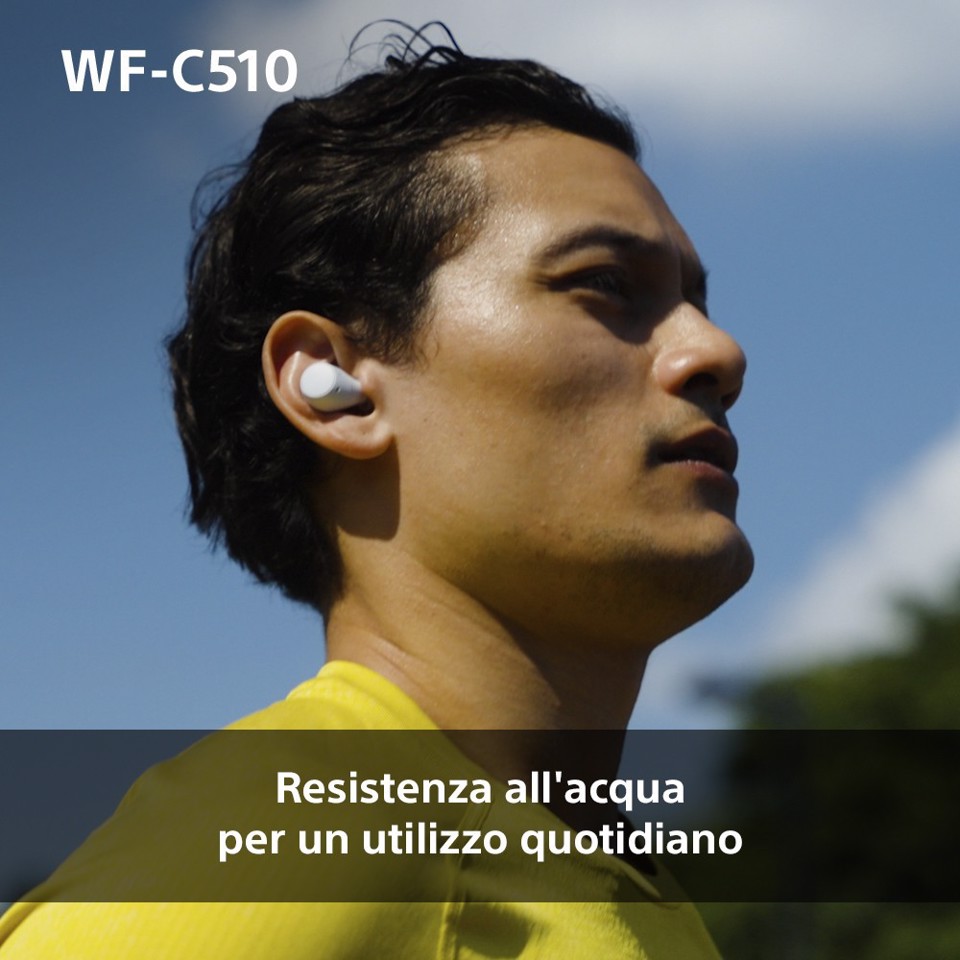 Sony WF-C510 | Cuffie True Wireless - Suono di alta qualità, Equalizzatore personalizzabile, Design Confortevole, Batteria da 22 ore, Ricarica Rapida, Connessione Multipoint Bluetooth, Ambient Sound Mode, Spotify Tap, Classificazione IPX4 - Bianco