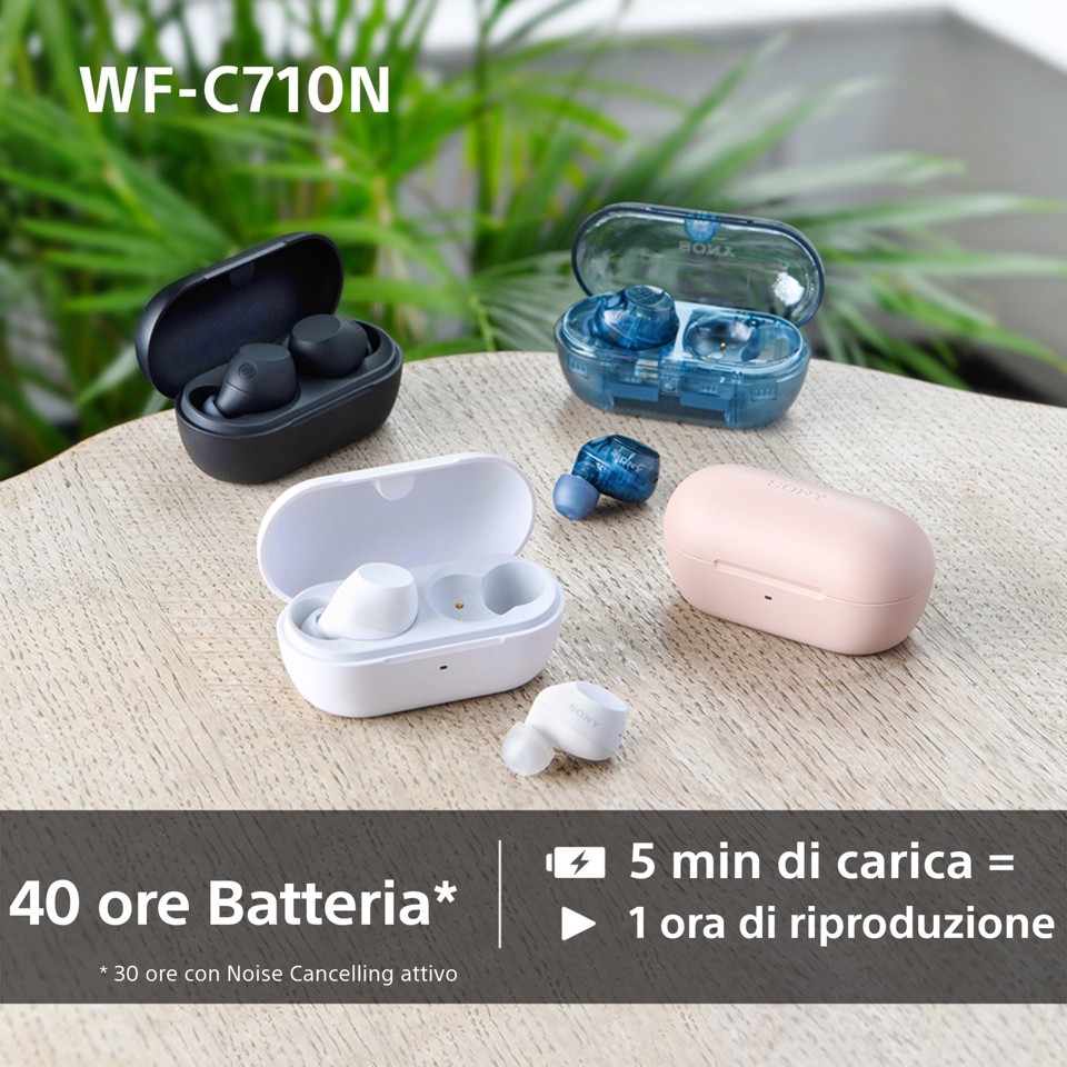 Sony WFC710NB.CE7 cuffia e auricolare True Wireless Stereo (TWS) In-ear Musica e Chiamate USB tipo-C Bluetooth Nero